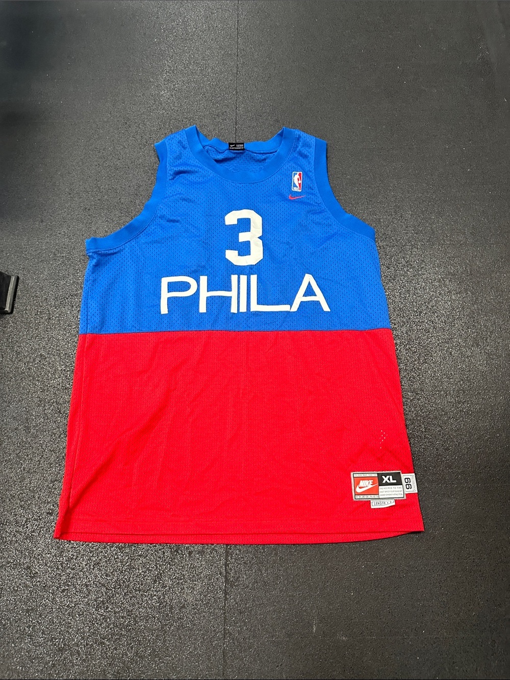 Nike “ IVERSON “ Blue and Red PHILA Basketball Jersey No.3